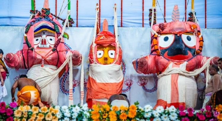 Snana Yatra ritual at Jagannath Temple, Puri during Deva Snana Purnima